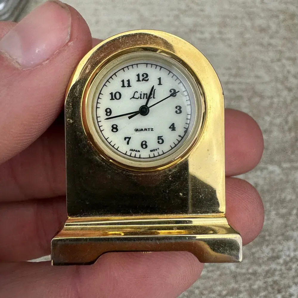 Vintage Miniature Linel Desk Clock Quartz Japan Mantle Clock Style